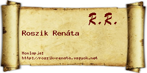 Roszik Renáta névjegykártya
