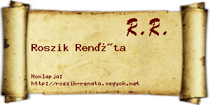 Roszik Renáta névjegykártya